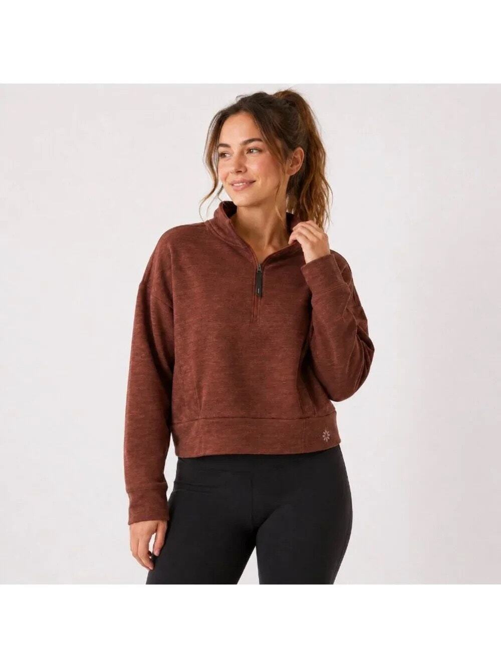 Athleta Rust Altitude Polartec Half Zip Sweatshirt Size Medium